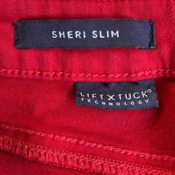 NYDJ Red High-Rise Ankle Jeans 12 Rivet Slit - Picture 4 of 7